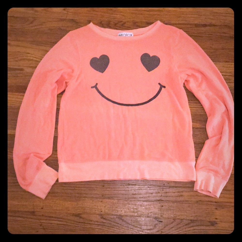 Wildfox Pink Smiley Face Sweater